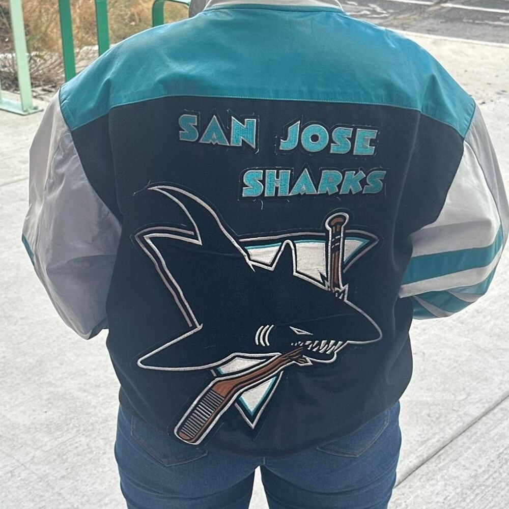 san jose sharks jacket vintage jeff hamilton